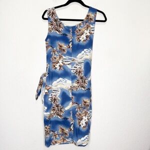 Hilo Hattie Tie Wrap Front Ukulele Print Tank Vintage Dress Hawaii